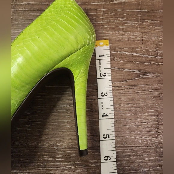 Lauren Ralph Lauren Kailee Lime Snake Heels Shoes Size 8M - Picture 7 of 8